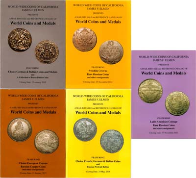 Лот №2306,  James F. Elmen. Лот из 5 каталогов.