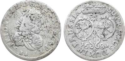 Лот №233,  Германия. Герцогство Бранденбург-Пруссия. Курфюрст Фридрих Вильгельм I. 6 грошей (шестак) 1686 года (BA).