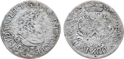 Лот №234,  Германия. Княжество Бранденбург-Пруссия. Курфюрст Фридрих Вильгельм I. 6 грошей 1686 года.