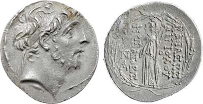 Лот №24,  Государство Селевкидов. Царь Антиох IХ. Тетрадрахма 113-95 гг. до н.э.