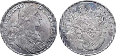 Лот №252,  Германия. Курфюршество Бавария. Курфюрст Максимилиан III Жозеф. Мадонненталер 1770 года.
