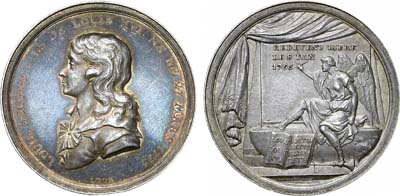 Лот №255,  Германия. Королевство Пруссия. Жетон 1795 года. В память кончины Людовика XVII.