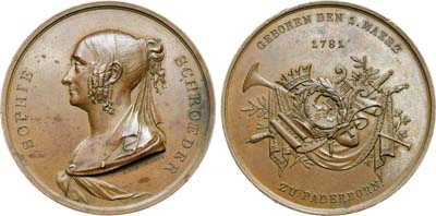 Лот №259,  Германия. Медаль 1838 года. В честь актрисы Софии Шрёдер.