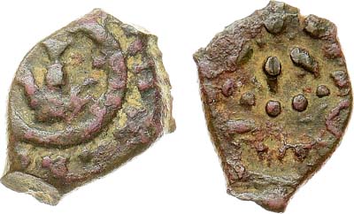 Лот №25,  Иудея. Первосвященник Иоанн Гиркан I. Лепта (вдовы) 134-104 гг. до н.э.