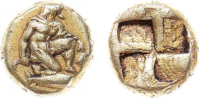 Лот №27,  Мизия. г. Кузик. 1/12 статера 550-450 гг. до н.э.