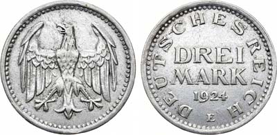 Лот №298,  Германия. Веймарская Республика. 3 марки 1924 года.