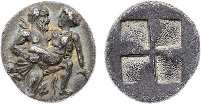 Лот №30,  Острова у Фракии. Тасос. Статер около 412–404 гг. до н. э.
