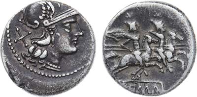 Лот №31,  Римская республика. Денарий 211-206 гг. до н.э.