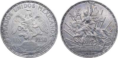 Лот №370,  Мексика. 1 песо 1910 года.