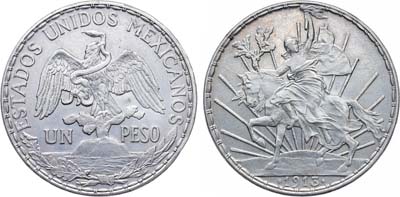 Лот №371,  Мексика. 1 песо 1913 года.