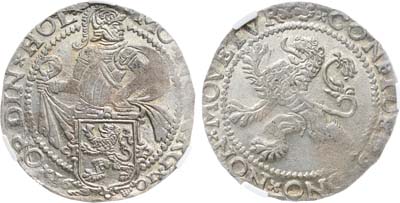 Лот №377,  Нидерланды. Провинция Голландия. 1/2 даальдера 1601 года. В слабе CPRC MS 61.