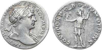 Лот №37,  Римская империя. Император Траян. Денарий 110 года.