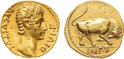 Лот №38,  Римская империя. Император Октавиан Август. Ауреус 27-14 гг. до н.э.