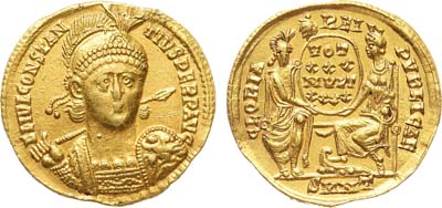 Лот №48,  Римская империя. Император Констанций II. Солид 353-355 гг.