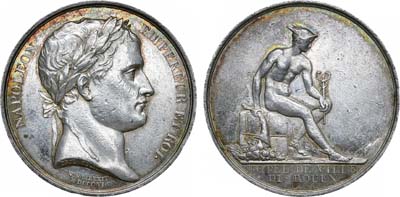 Лот №492,  Первая Французская империя. Император Наполеон Бонапарт. Медаль 1806 года. Руанская ратуша.