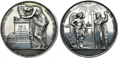 Лот №498,  Франция. Королевство. Король Людовик XVIII. Медаль 1815 года. В память о погибших Бурбонах.