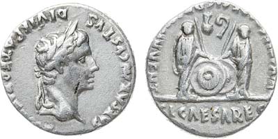 Лот №50,  Римская империя. Император Тиберий Август. Денарий 2 год до н.э.- 4 год н.э.