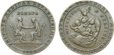 Лот №533,  Шотландия. Ланаркшир-Глазго. Токен (жетон). Фартинг (1/4 пенни) 1841 года. Медицинская практика доктора Джона Нокса.