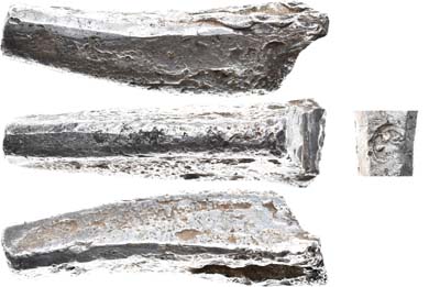 Лот №553,  Платежный слиток. Полтина Новгородского типа с литовским клеймом XIV в.