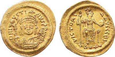 Лот №56,  Византийская империя. Император Юстин II. Солид 565-578 гг.