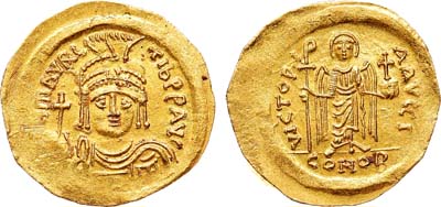 Лот №57,  Византийская империя. Император Маврикий Тиберий. Солид 583-602 гг.