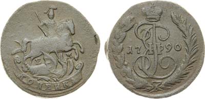 Лот №960, 1 копейка 1790 года. ЕМ.