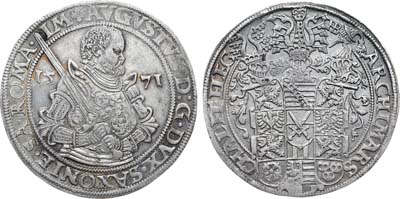 Лот №96,  Германия. Курфюршество Саксония (Альбертинская линия). Курфюрст Август. Талер 1571 года.