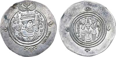 Лот №108,  Арабо-Сасаниды. Убайдаллах ибн Зияд. Драхма АН45 (665 года).
