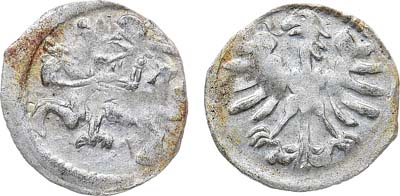 Лот №127,  Великое Княжество Литовское. Король польский и великий князь литовский Александр I Ягеллончик. Денар 1501-1506 гг.