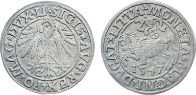 Лот №130,  Великое княжество Литовское. Великий князь Сигизмунд II Август. Полугрош 1547 года.