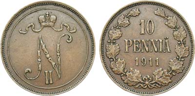 Лот №1374, 10 пенни 1911 года.