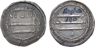 Лот №149,  Хазарский каганат. Дирхем 806 года (190 г.х.). Подражание Аббасидскому дирхему. Увеличенный вес.