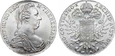 Лот №160,  Австрия. Мария Терезия. 1 талер 1780 года. Рестрайк.