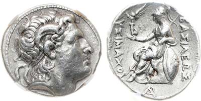 Лот №16,  Древняя Греция. Фракия. Лисимах (посмертная чеканка). Тетрадрахма до 225 гг до н.э. В слабе ННР VF.