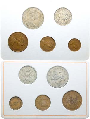 Лот №190,  Великобритания. Королева Елизавета II. Набор 1971 года. Первые десятичные монеты.