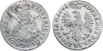 Лот №202,  Германия. Княжество Бранденбург-Пруссия. Герцог Фридрих III. 18 грошей 1698 года.
