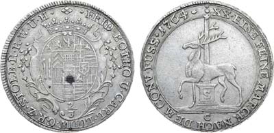 Лот №206,  Германия. Графство Штольберг-Штольберг. Князь Кристоф Людвиг II. 2/3 талера 1764 года.