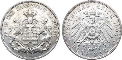 Лот №237,  Германия. Империя. Вольный Ганзейский город Гамбург. 5 марок 1900 года.