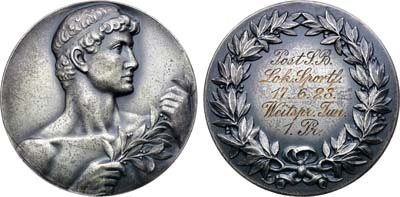 Лот №271,  Германия. Медаль 1928 года. За участие в соревнованиях по прыжкам в длину 17.06.1928.