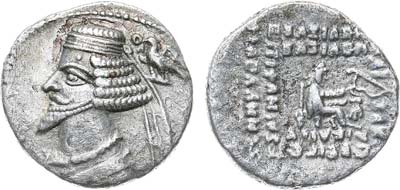 Лот №27,  Парфянское царство. Царь Фраат IV. Тетрадрахма 38-2 гг. до н.э.