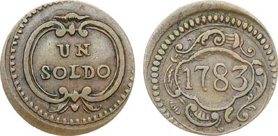 Лот №304,  Италия. Герцогство Модена и Реджо. Герцог Эрколь III д'Эсте. 1 сольдо 1783 года.
