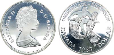 Лот №312,  Канада. 1 доллар 1983 года. XII Универсиада в Эдмонтоне.