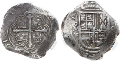 Лот №324,  Мексика. Мехико. 8 реалов 1589-1609 гг. В слабе CPRC AU 50.