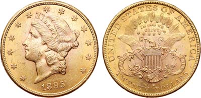 Лот №361,  США. 20 долларов 1895 года.