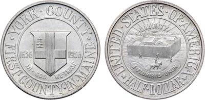 Лот №364,  США. 1/2 доллара (50 центов) 1936 года. 300 лет округу Йорк штата Мэн.