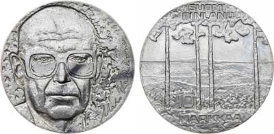 Лот №372,  Финляндия. Республика. 10 марок 1975 года. 75 лет со дня рождения президента Урхо Кекконен.