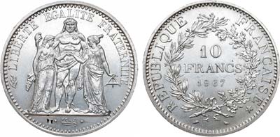 Лот №394,  Франция. Пятая республика. 10 франков 1967 года.