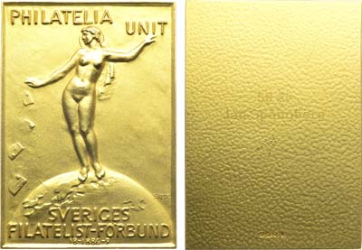 Лот №414,  Швеция. Плакета 1920 года. 50 лет Шведскому союзу филателистов.