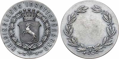Лот №416,  Швеция. Медаль 1950-1960 годов. Спортивная федерация Хельсингланда.