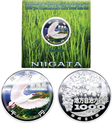 Лот №422,  Япония. 1000 йен 2009 года. Серия 47 префектур Японии - префектура Ниигата.
